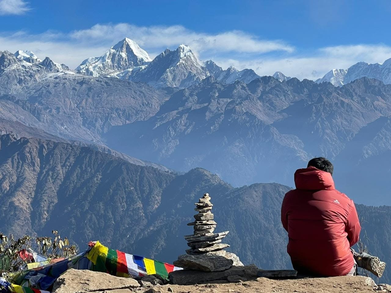 Close up view of Himalayan range from Ama Yangri